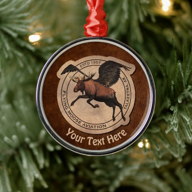 Ornement En Métal Patch Flying Moose Aviation (Arbre)