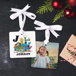 Ornement En Métal Pâtes sésame Nom personnalisé avec photo