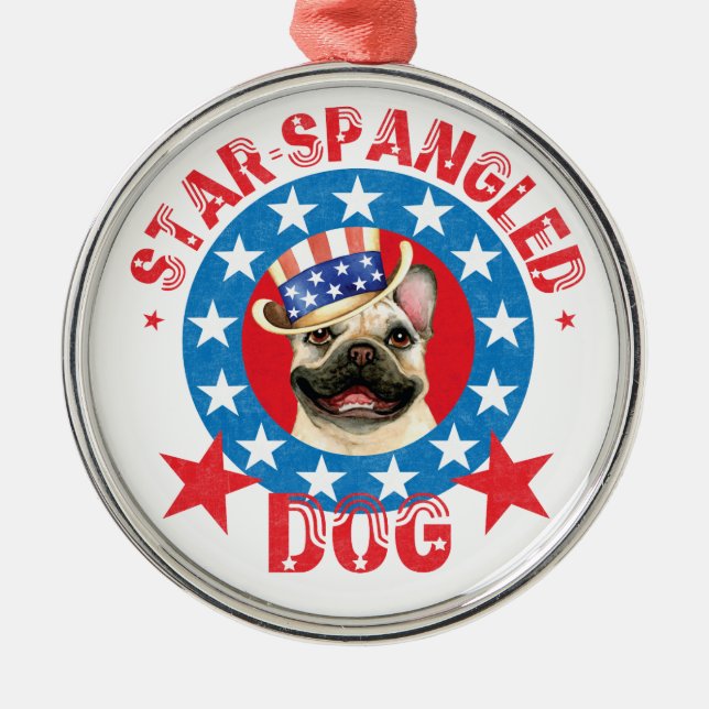 Ornement En Métal Patriotic Frenchie Metal Ornament (Devant)