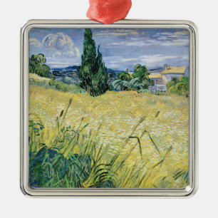 Ornement En Métal Paysage de Vincent van Gogh avec du maïs vert,