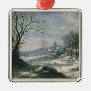 Ornement En Métal Paysage d'hiver