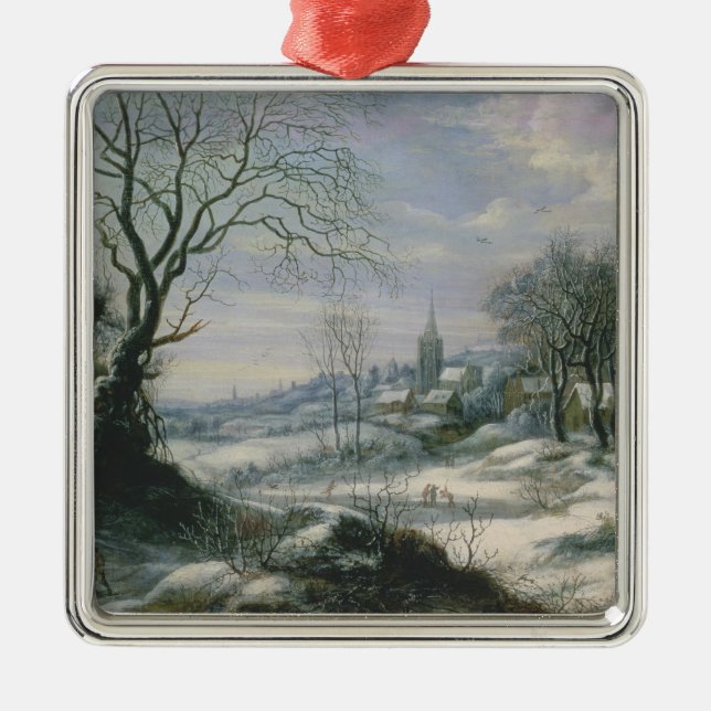 Ornement En Métal Paysage d'hiver (Devant)