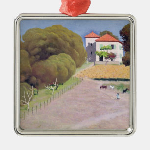 Ornement En Métal Paysage, la Chambre avec Roof rouge, 1924