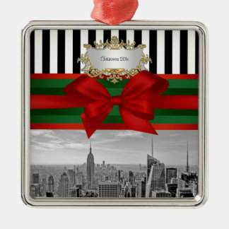 Ornement En Métal Paysage urbain de NYC Empire St Bldg Xmas Blk Wht