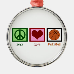Ornement En Métal Peace Love Basket