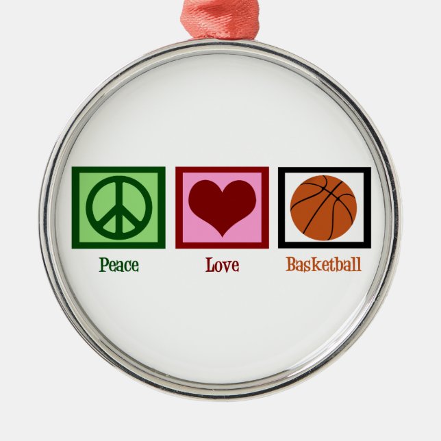 Ornement En Métal Peace Love Basket (Devant)