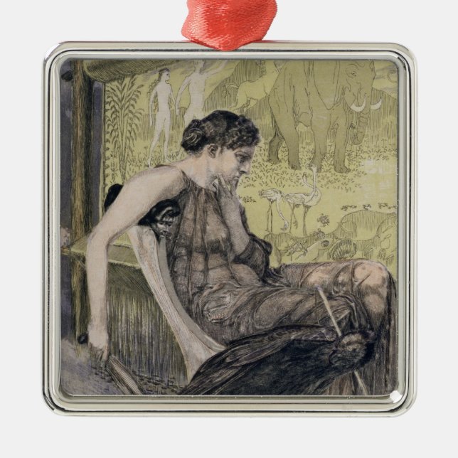 Ornement En Métal Pénélope tissant un linceul pour Laertes son (Devant)