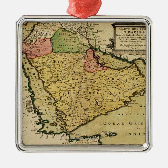 Ornement En Métal Péninsule Arabe de la carte de Moyen-Orient (Devant)