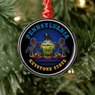 ORNEMENT EN MÉTAL PENNSYLVANIA KEYSTONE STATE FLAG TIE