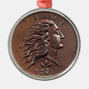 Ornement En Métal Penny américain tôt rare