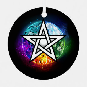 Ornement En Métal pentagramme wiccan
