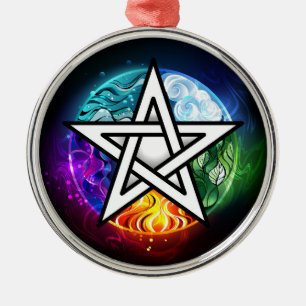 Ornement En Métal pentagramme wiccan