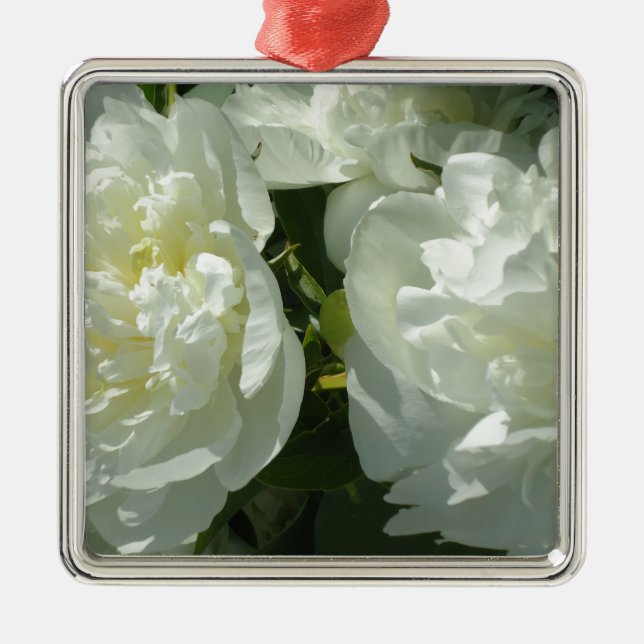 Ornement En Métal Peonies blanches (Devant)