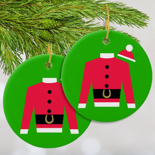 Ornement En Métal Père Noël Jockey Racing soies rond rond rond rond