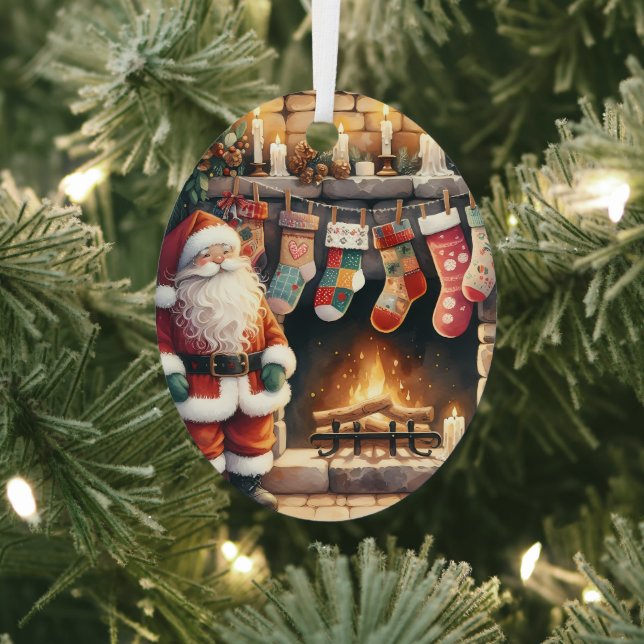 Ornement En Métal Père Noël par foyer Noël Stockage (Insitu)