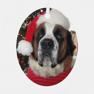 Ornement En Métal Père Noël Saint Bernard Métal ornemental