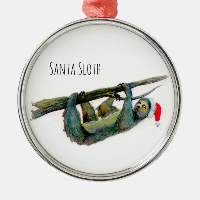 Ornement En Métal Père Noël Sloth (Devant)