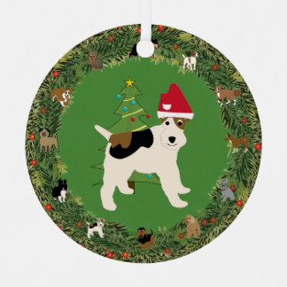 Ornement En Métal Père Noël Wire Fox Terrier