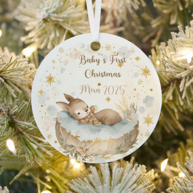 Ornement En Métal Personalized Baby’s First Christmas Keepsake (Insitu)