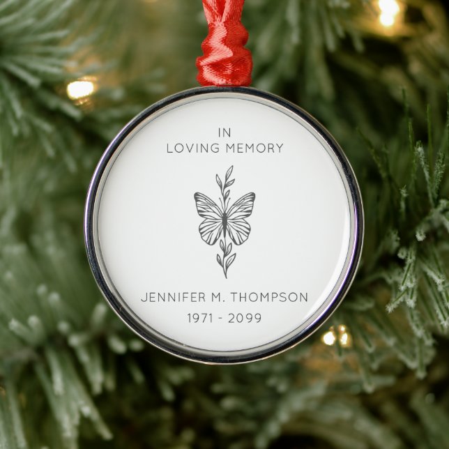 Ornement En Métal Personalized In Loving Memory Butterfly  (Arbre)
