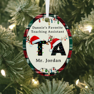 Ornement En Métal Personalized Teaching Assistant Christmas