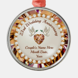 Ornement En Métal Personnalisé, 23 ans Mariage Anniversaire présent