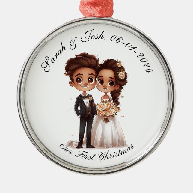 Ornement En Métal Personnalisé, notre premier cadeau de Noël personn (Devant)