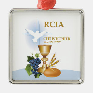 Ornement En Métal Personnaliser, RCIA Félicite le sacrement catholi