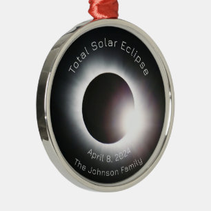 Ornement En Métal Personnaliser Total éclipse solaire 2024