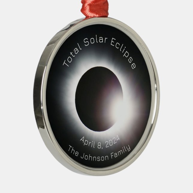 Ornement En Métal Personnaliser Total éclipse solaire 2024 (Droite)