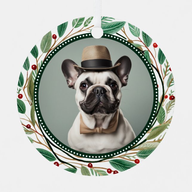 Ornement En Métal Pet 2 Photo 1st Christmas  (Recto)