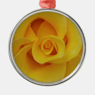 Ornement En Métal Pétales de rose jaune romantiques