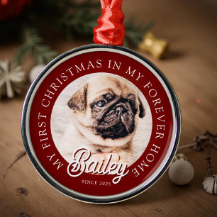 Ornement En Métal Pet's My First Christmas In Forever Home Modern