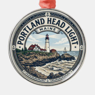 Ornement En Métal Phare de Portland Head Maine