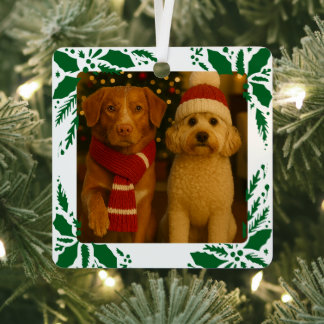 Ornement En Métal Photo and Custom Text Personalized Holly