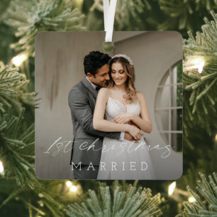 Ornement En Métal Photo classique Elegant Premier Noël