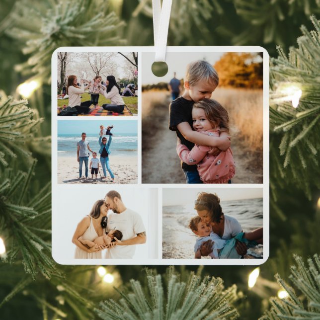 Ornement En Métal Photo Collage Idées De Cadeaux Créer 5 Photos (Insitu)