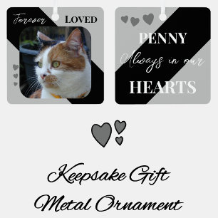 Ornement En Métal Photo de chat Sympathie Garde Pet Memorial noir