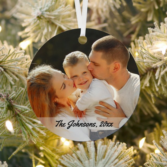 Ornement En Métal photo de famille chic calligraphie vacances (Insitu)