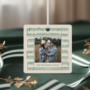 Ornement En Métal Photo de famille First Christmas Fa La Vintage She
