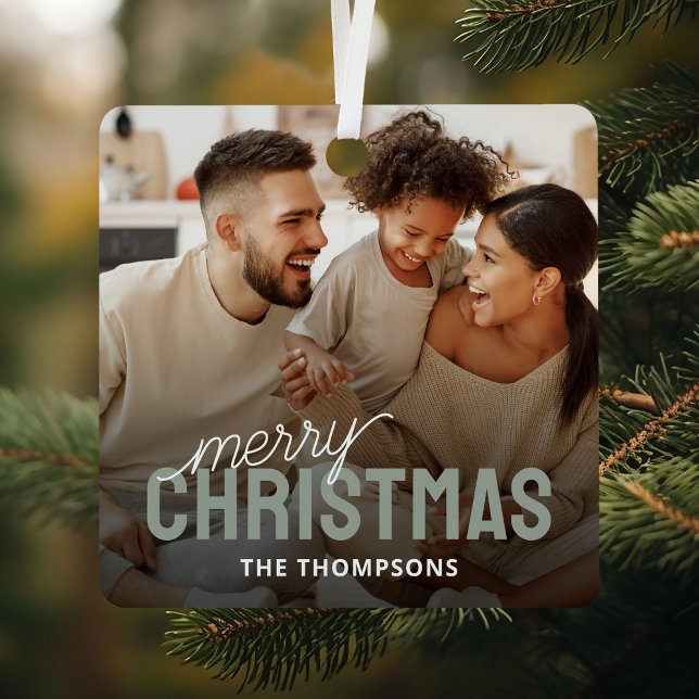 Ornement En Métal Photo de famille Joyeux Noël (Créateur téléchargé)