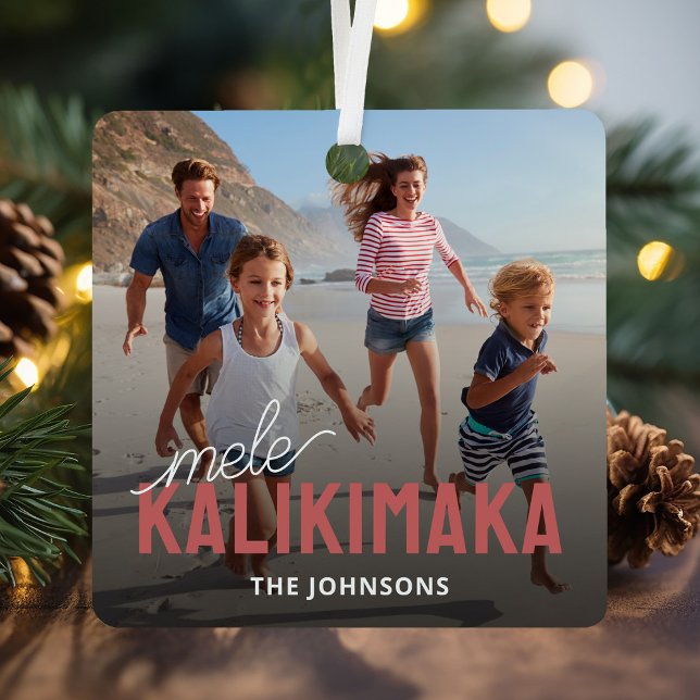 Ornement En Métal Photo de famille Mele Kalikimaka (Créateur téléchargé)