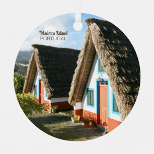 Ornement En Métal Photo de l'île de Madère avec Maisons Typiques, Po