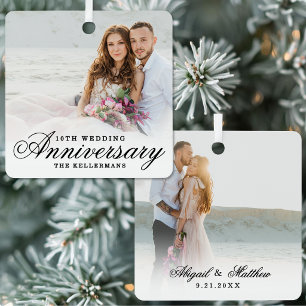 Ornement En Métal Photo de mariage élégant classique pour anniversai
