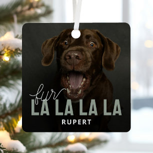 Ornement En Métal Photo de Noël drôle Fur La La pour animaux de comp