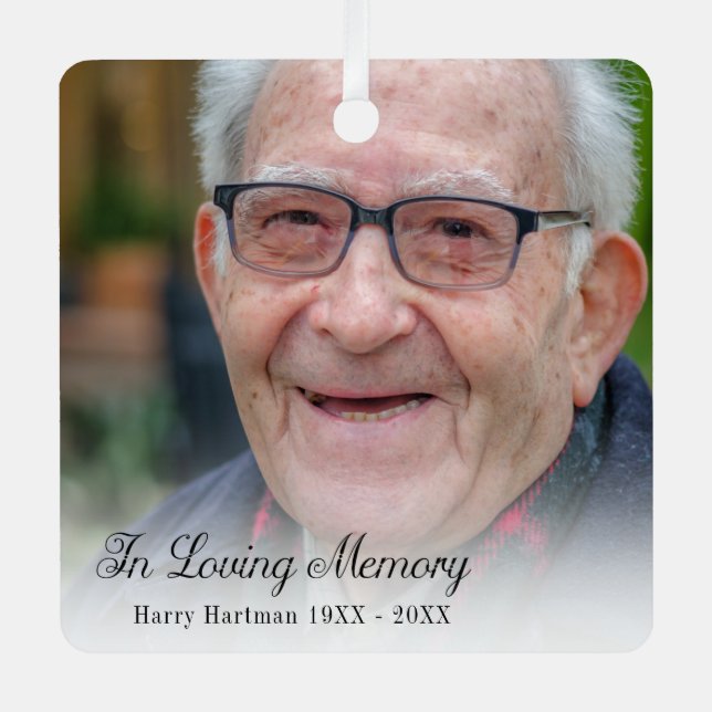Ornement En Métal Photo en mémoire d'amour (Recto)