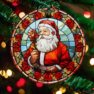 Ornement En Métal Photo et Père Noël Personnalisez le nom du texte