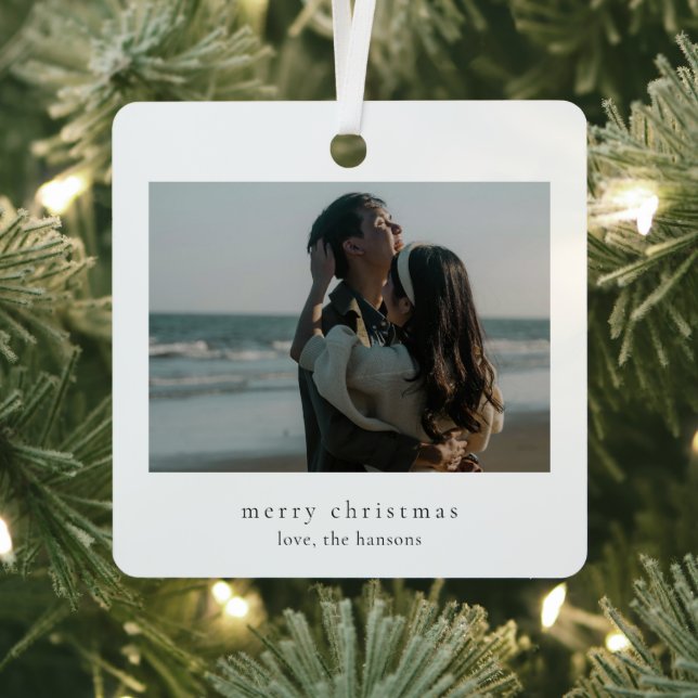 Ornement En Métal Photo minimaliste Noël moderne (Insitu)