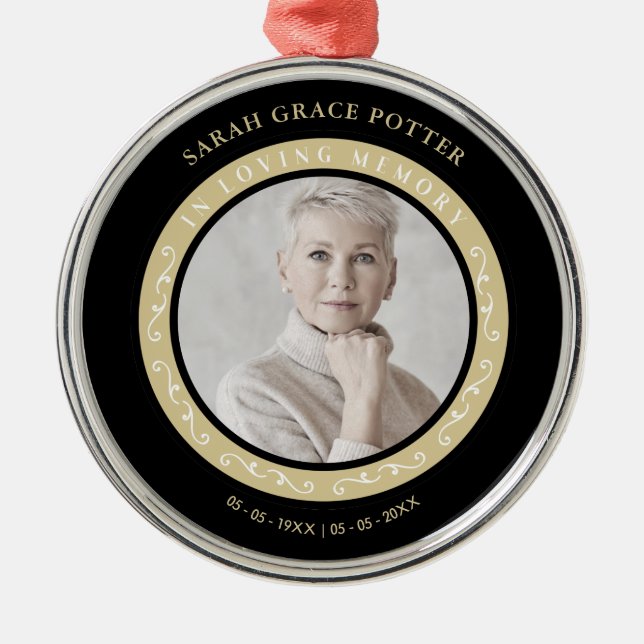 Ornement En Métal Photo ornementale évoquant les funérailles aimées  (Devant)