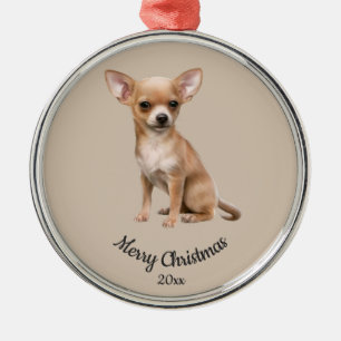 Ornement En Métal Photo personnalisée Dé Chihuahua Chig animal de co